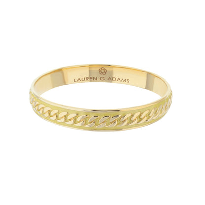 Laguna Links Bangle with curb chain inlay, gold-tone slip-on bracelet by Lauren G Adams on Tampa Home & Garden Store