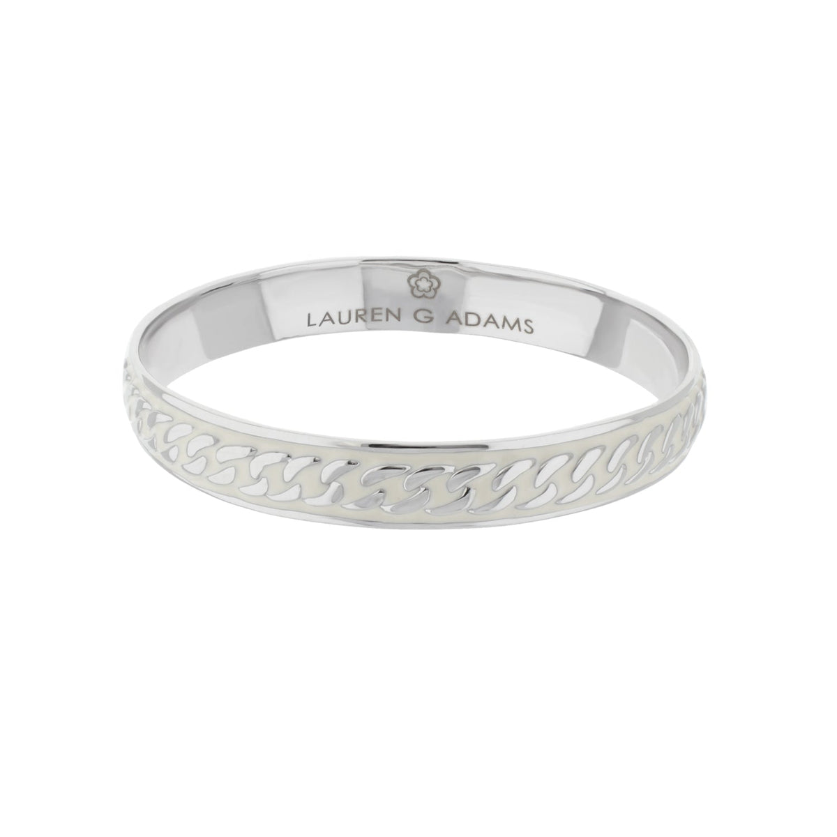 Laguna Links Bangle curb chain inlay bracelet silver-tone Lauren G Adams on Tampa Home & Garden Store