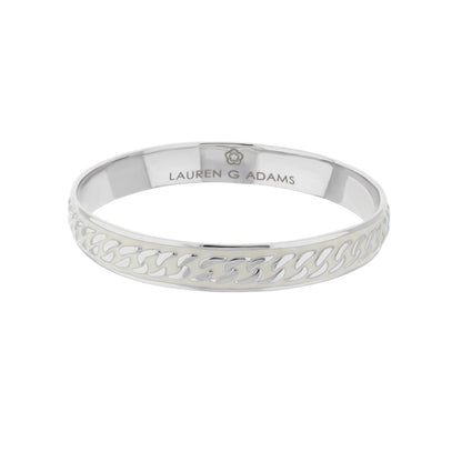 Laguna Links Bangle curb chain inlay bracelet silver-tone Lauren G Adams on Tampa Home & Garden Store