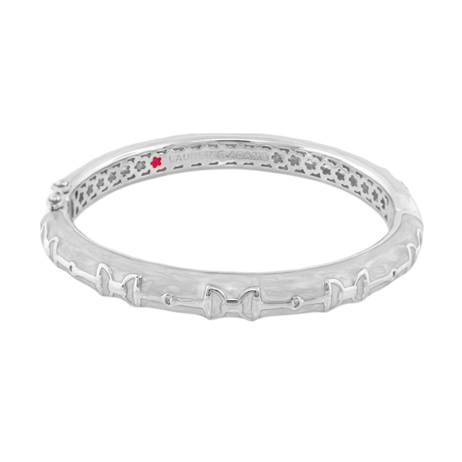 Equestrian Stirrup Bangle silver-tone bracelet with hinged safety lock by Lauren G Adams on Tampa Home & Garden Store