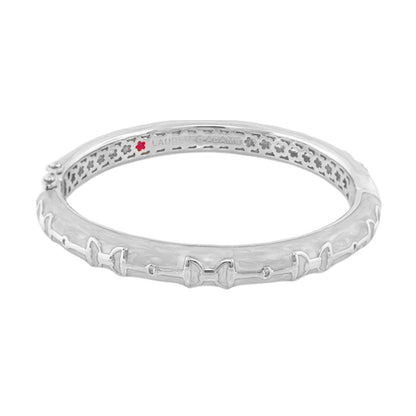 Equestrian Stirrup Bangle silver-tone bracelet with hinged safety lock by Lauren G Adams on Tampa Home & Garden Store