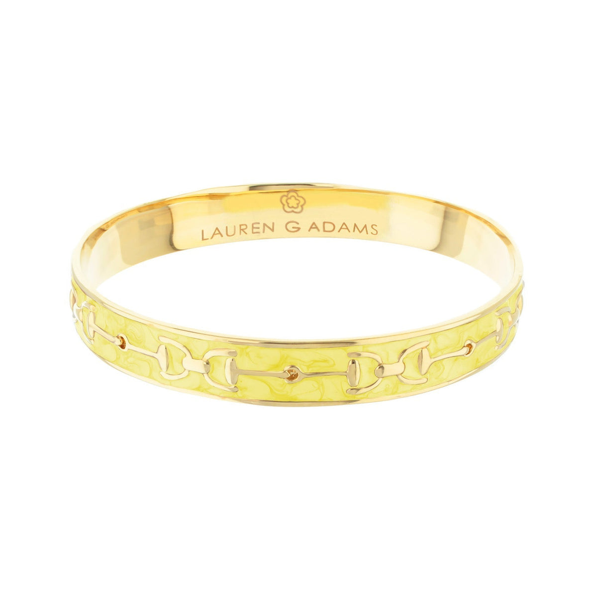 Equestrian stirrup bangle gold-tone bracelet with champagne enamel by Lauren G Adams on Tampa Home & Garden Store