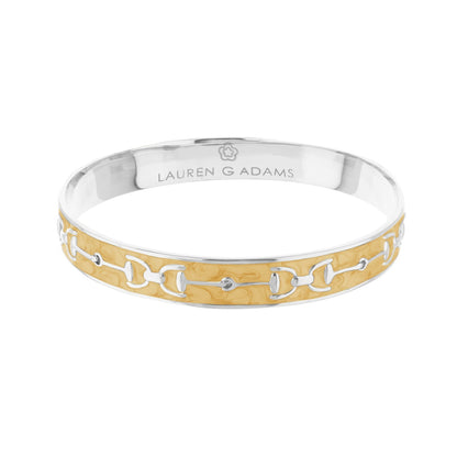 Equestrian Stirrup Bangle champagne two-tone bracelet Lauren G Adams slip-on on Tampa Home & Garden Store