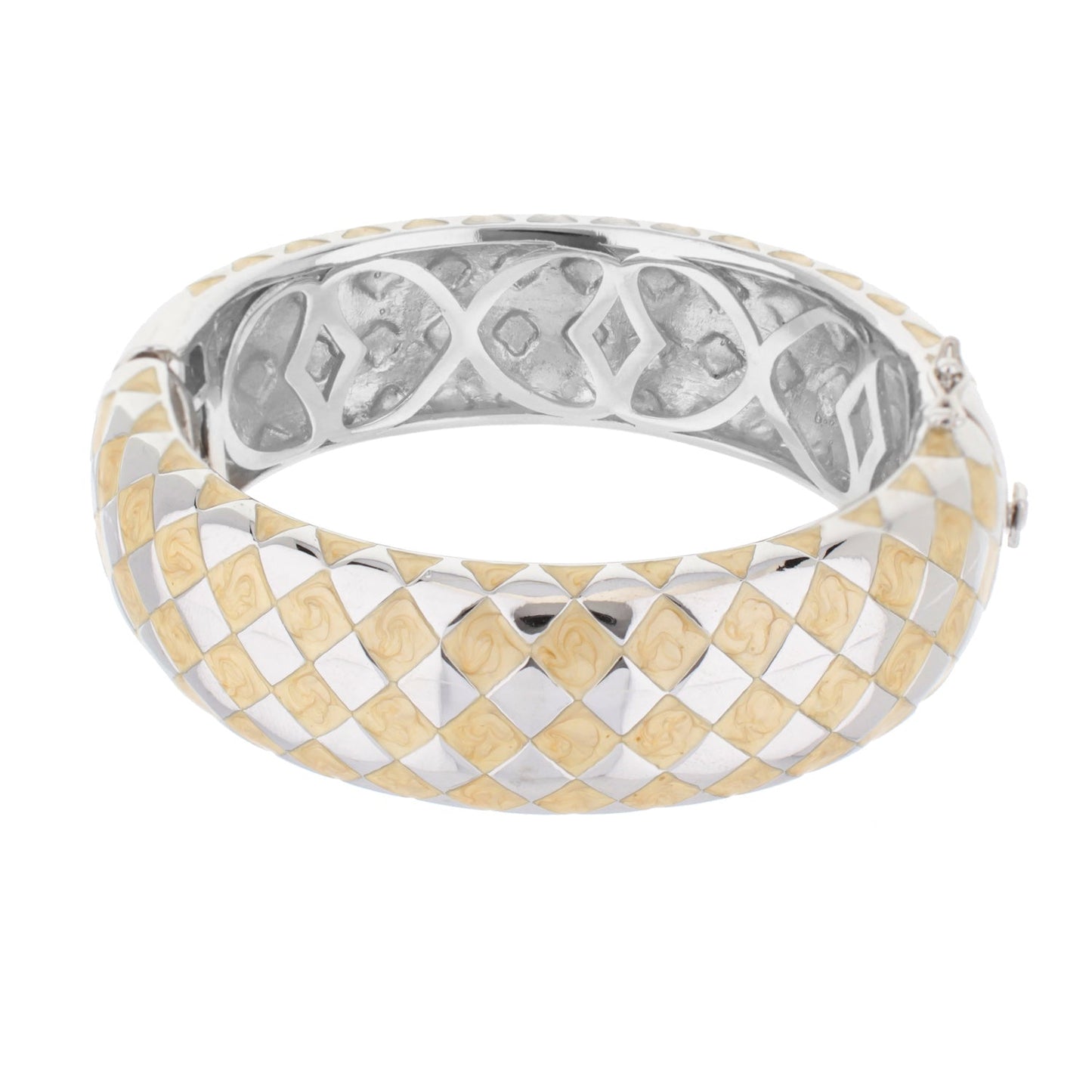 Checker Chic Bangle Wide Open Lattice bi-tone gold and silver checker bracelet by Lauren G Adams on Tampa Home & Garden Store