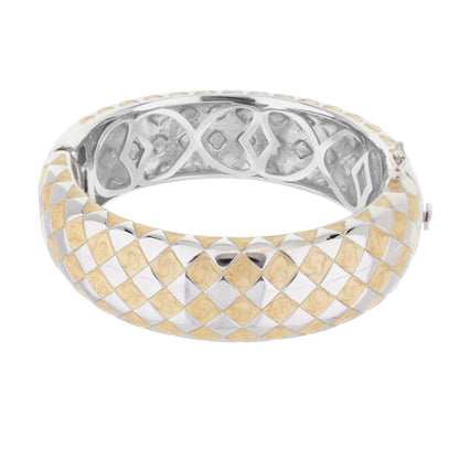 Checker Chic Bangle Wide Open Lattice bi-tone gold and silver checker bracelet by Lauren G Adams on Tampa Home & Garden Store