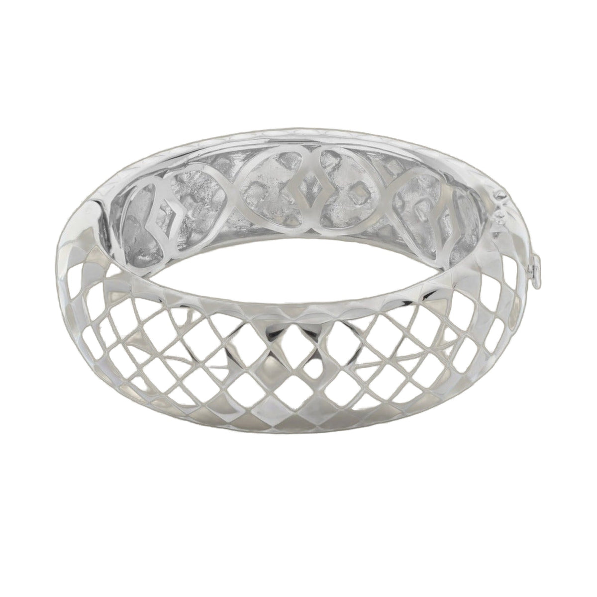 Checker Chic Bangle Open Lattice cuff by Lauren G Adams in silver on Tampa Home & Garden Store