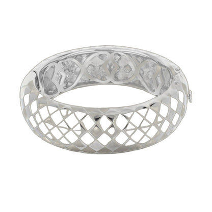 Checker Chic Bangle Open Lattice cuff by Lauren G Adams in silver on Tampa Home & Garden Store