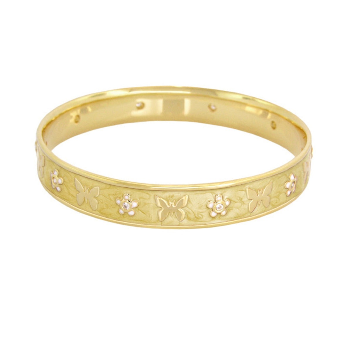 Butterfly World Bangle gold-tone bracelet with butterfly & flower accents by Lauren G Adams on Tampa Home & Garden Store