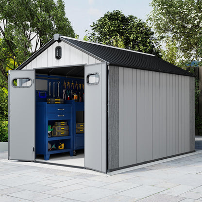 Heavy Duty 8X14Ft Resin Outdoor Shed and Mat