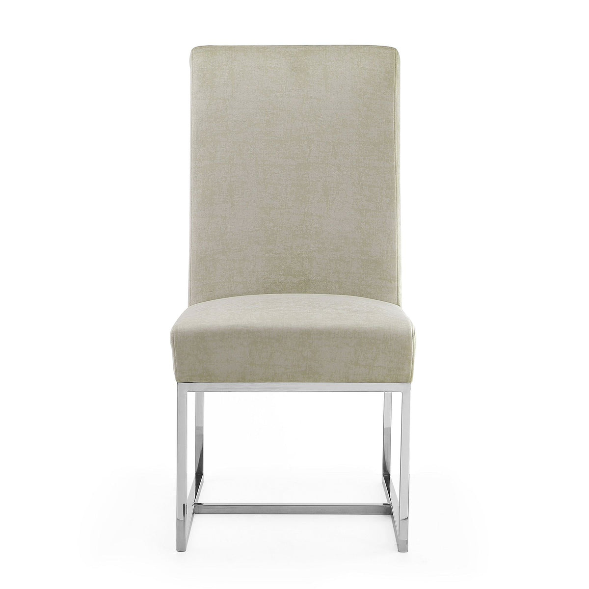 Element Dining Chair beige velvet with chrome legs HouseOfZazla on Tampa Home & Garden Store