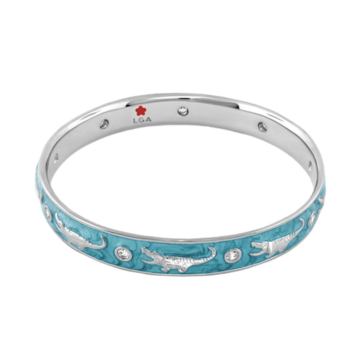 Animal Paradise Bangle Slim Crocodile turquoise enamel bracelet by Lauren G Adams on Tampa Home & Garden Store