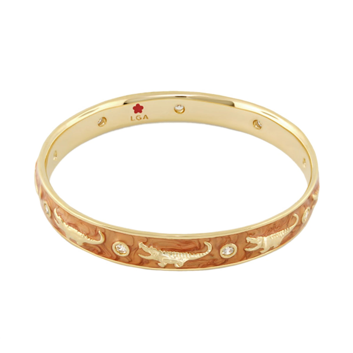 Animal Paradise Bangle Slim Crocodile gold bracelet with crystal accents by Lauren G Adams on Tampa Home & Garden Store