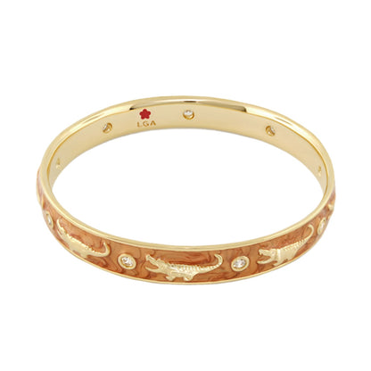 Animal Paradise Bangle Slim Crocodile gold bracelet with crystal accents by Lauren G Adams on Tampa Home & Garden Store