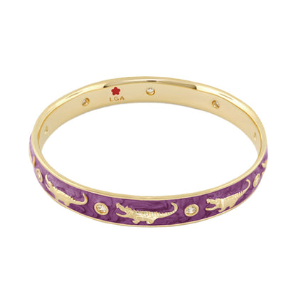 Animal Paradise Bangle Slim Crocodile bracelet purple with gold tones by Lauren G Adams on Tampa Home & Garden Store