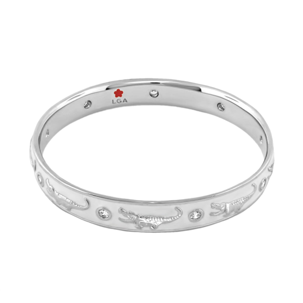 Animal Paradise Bangle Crocodile bracelet, silver-tone with crocodile motif, Lauren G Adams on Tampa Home & Garden Store