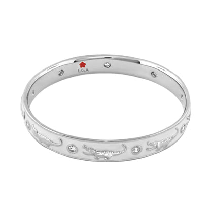 Animal Paradise Bangle Crocodile bracelet, silver-tone with crocodile motif, Lauren G Adams on Tampa Home & Garden Store
