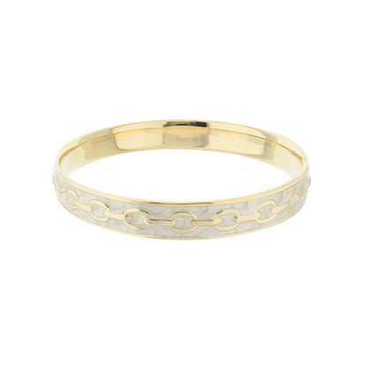 Laguna Links Bangle cable chain inlay bracelet gold-tone with white inlay by Lauren G Adams on Tampa Home & Garden Store