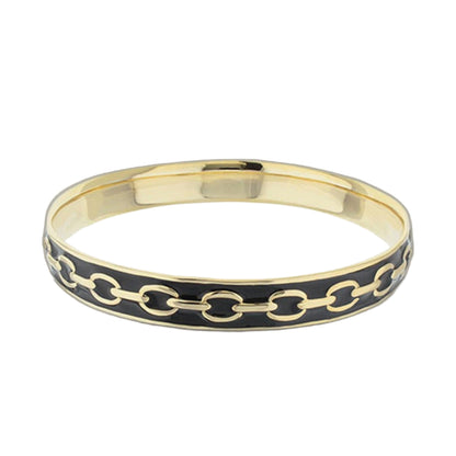 Laguna Links Bangle cable chain inlay, black enamel, slip-on bracelet by Lauren G Adams on Tampa Home & Garden Store