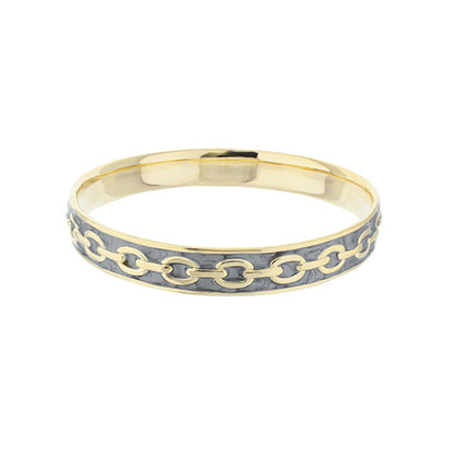 Laguna Links Bangle gold-tone slip-on bracelet with blue-gray cable chain inlay on Tampa Home & Garden Store