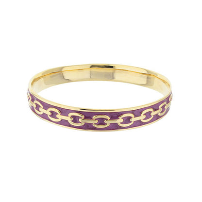 Laguna Links Bangle purple enamel cable chain inlay on gold-tone bracelet by Lauren G Adams on Tampa Home & Garden Store