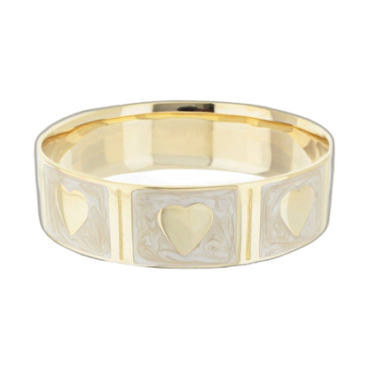 Lots of Love Bangle bracelet gold-tone with heart motif panels slip-on style on Tampa Home & Garden Store