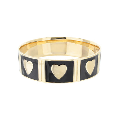 Lots of Love Bangle by Lauren G Adams gold-tone bracelet with black enamel hearts on Tampa Home & Garden Store