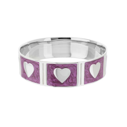 Lots of Love Bangle with purple enamel heart panels on a silver bracelet by Lauren G Adams on Tampa Home & Garden Store