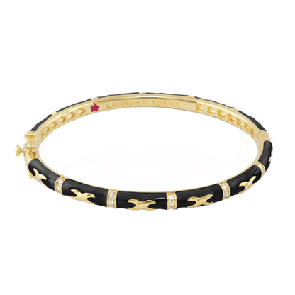Elegant Hugs Beige and Gold Stacking Bangle