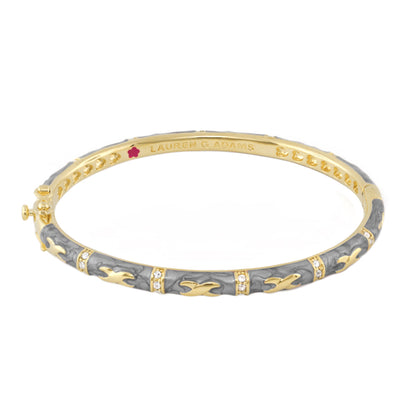 Elegant Hugs Beige and Gold Stacking Bangle