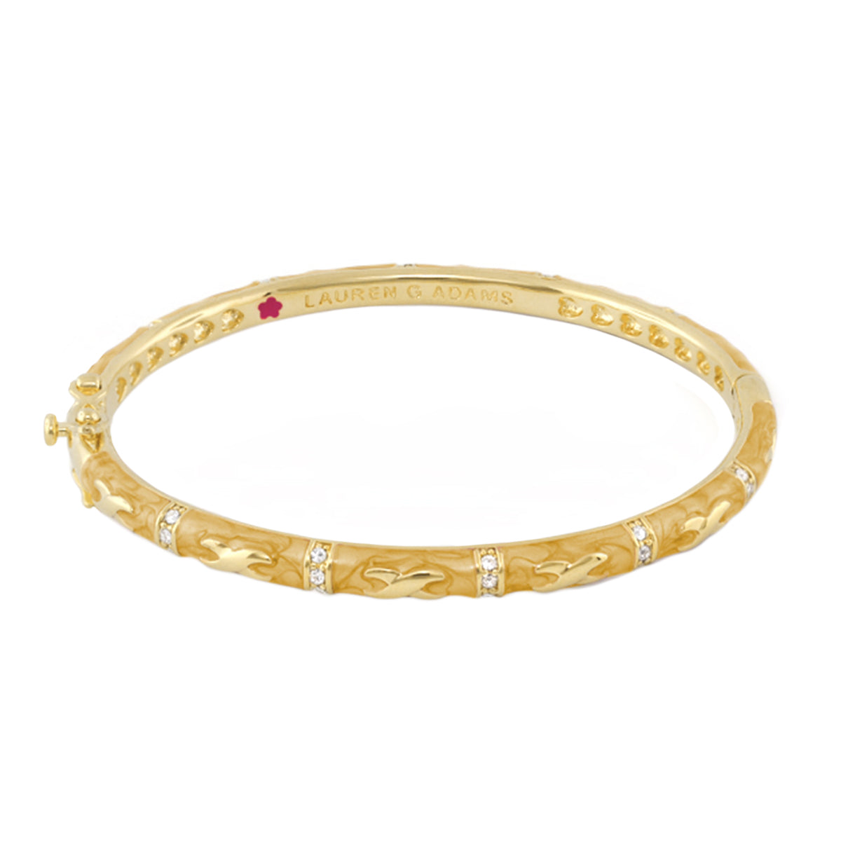 Elegant Hugs Beige and Gold Stacking Bangle