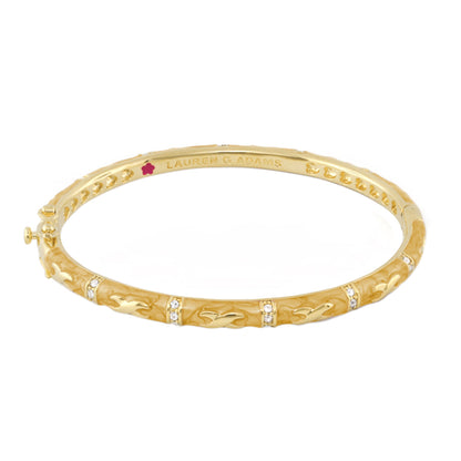 Elegant Hugs Beige and Gold Stacking Bangle