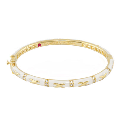 Elegant Hugs Beige and Gold Stacking Bangle