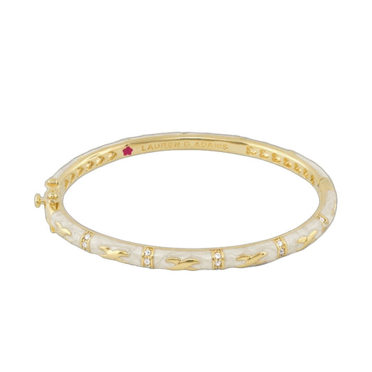 Elegant Hugs Bangle Slim Contrast X gold-tone stackable bracelet with Lauren G Adams on Tampa Home & Garden Store