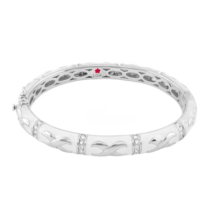 Elegant Hugs Bangle Wide Contrast X silver-tone bracelet by Lauren G Adams crystal accents on Tampa Home & Garden Store