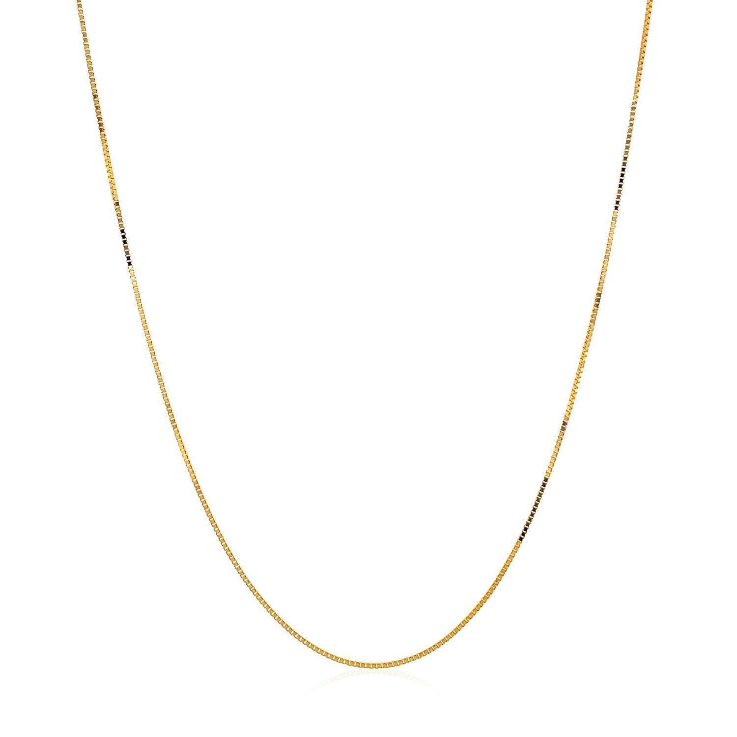 14k yellow gold classic box chain necklace 0.45mm by Bids.com on Tampa Home & Garden Store