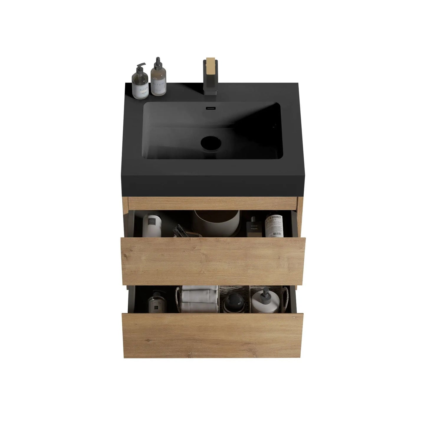 Alice Natural Oak Vanity by Unique Piece Furniture, wall-mounted countertop sink on Tampa Home & Garden Store
