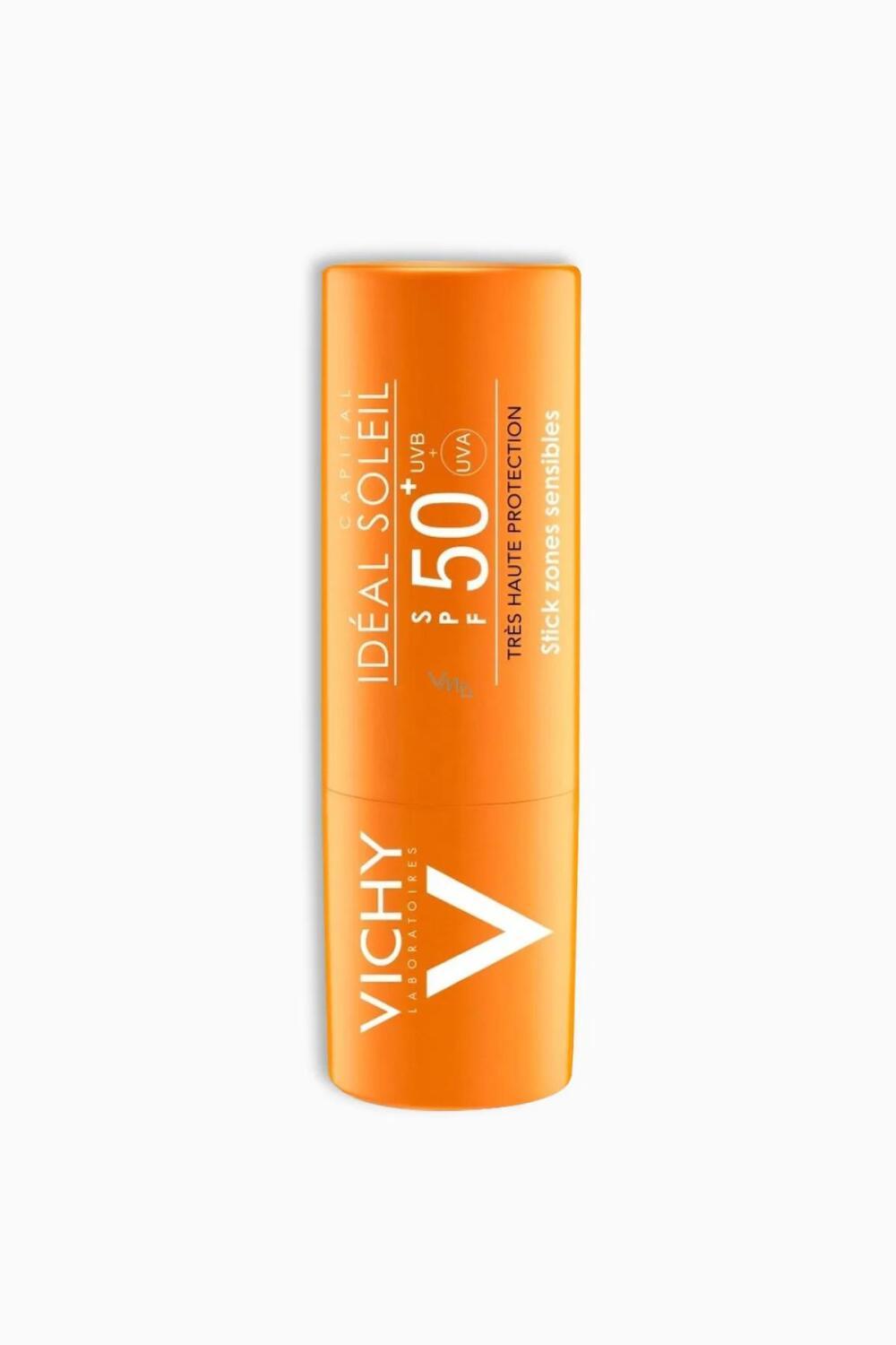 Vichy Capital Soleil SPF50+ Sunscreen Stick orange tube for sensitive skin on Tampa Home & Garden Store