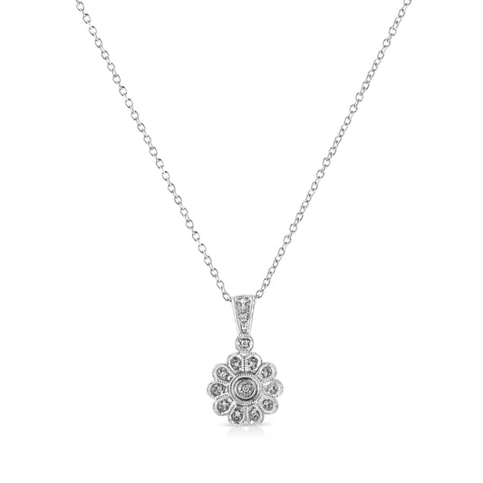 Sterling silver sunburst pendant necklace with diamond accents, 18in chain by Bids.com on Tampa Home & Garden Store