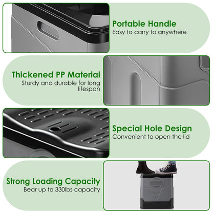 GemGear Portable Camping Toilet with Carry Bag foldable potty thickened PP with lid holds 330 lbs on Tampa Home & Garden Store