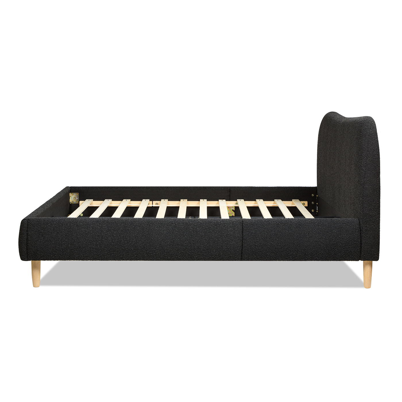 Curved Headboard and Upholstered Platform Bed