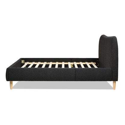 Curved Headboard and Upholstered Platform Bed