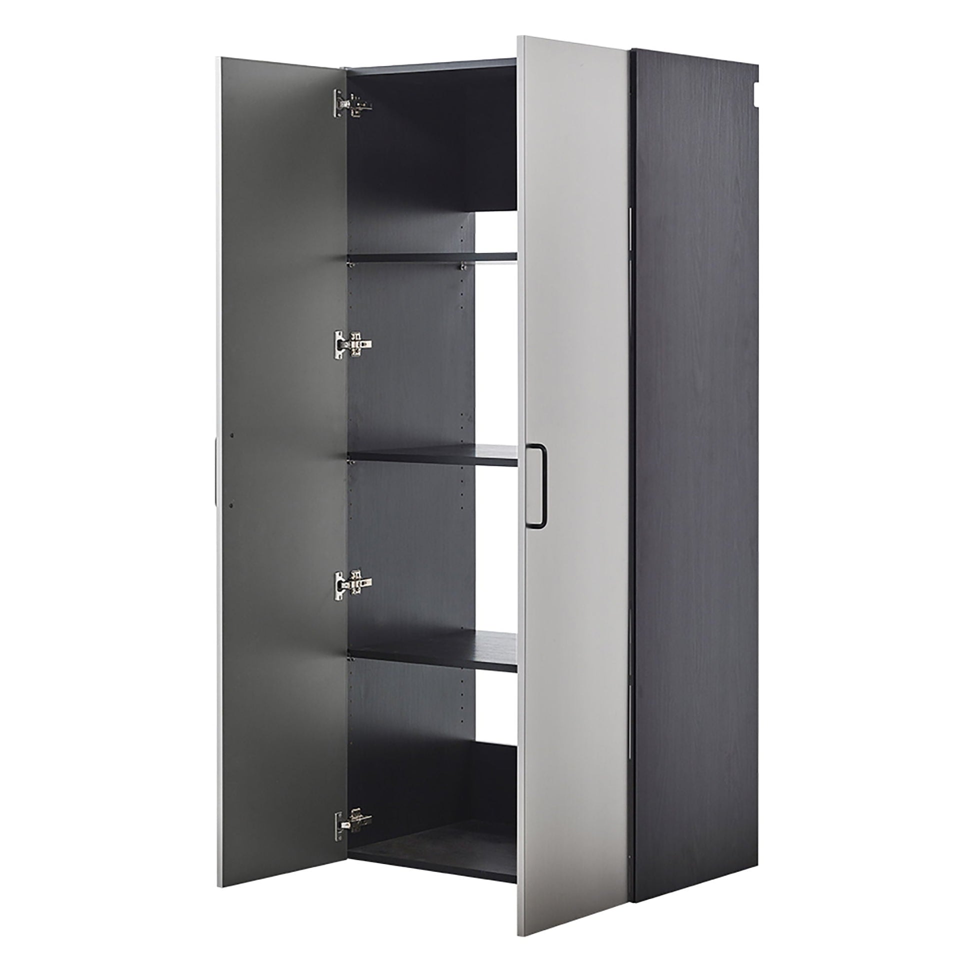 Astro Series wall mounted storage cabinet with soft closing drawers in metallic gray on Tampa Home & Garden Store