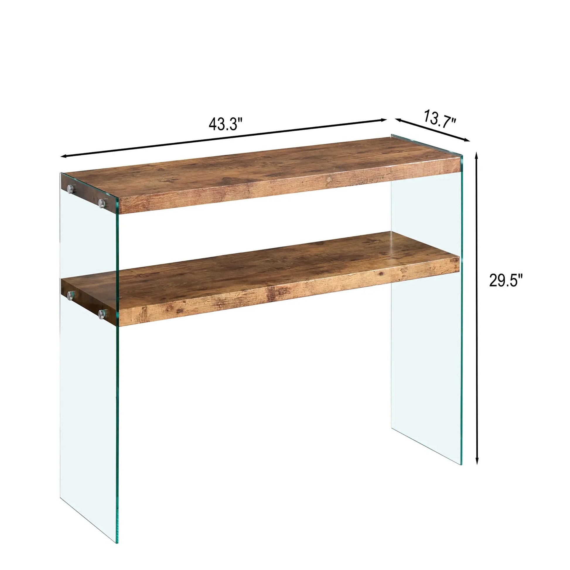 Durable living room side table with wood top and glass sides by Unique Piece Furniture on Tampa Home & Garden Store