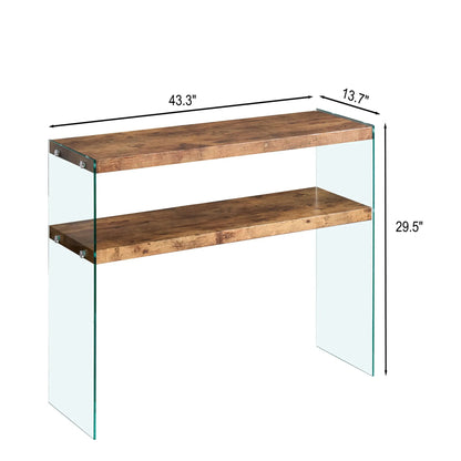 Durable living room side table with wood top and glass sides by Unique Piece Furniture on Tampa Home & Garden Store