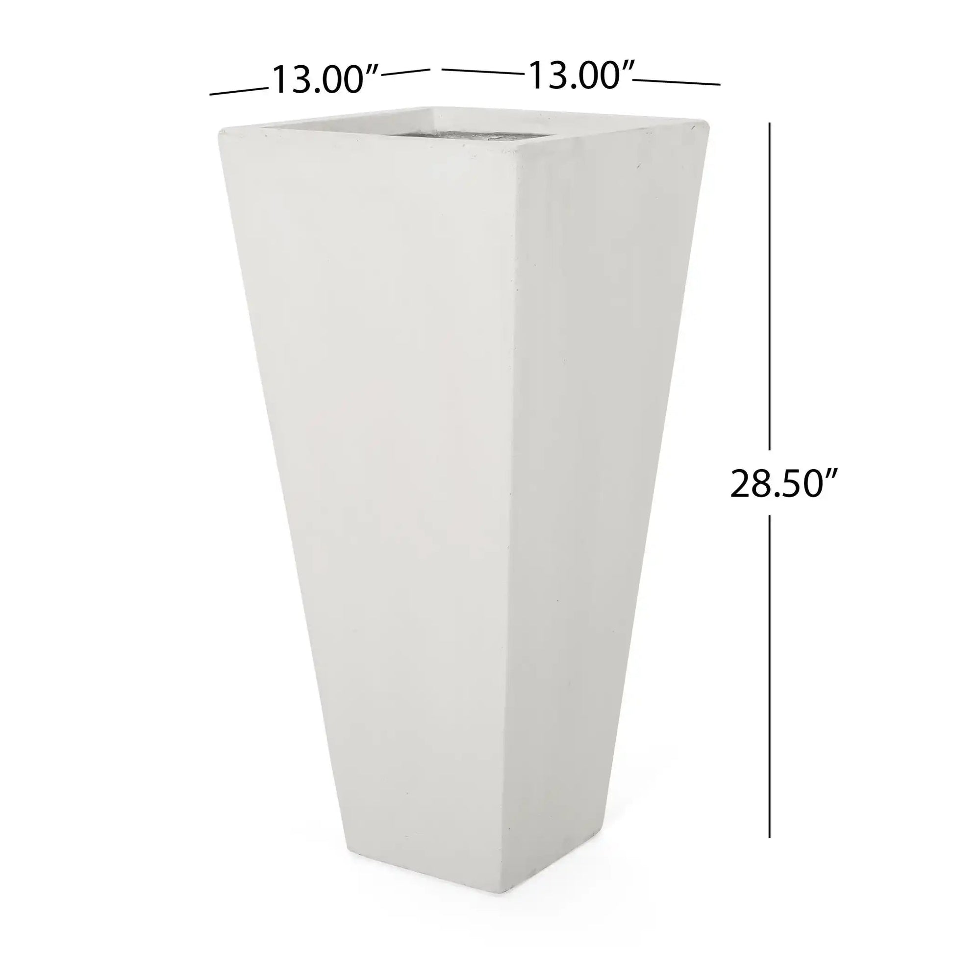 Outdoor Modern Cast Stone Planter white tall square-edged planter by HouseOfZazla on Tampa Home & Garden Store