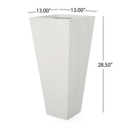Outdoor Modern Cast Stone Planter white tall square-edged planter by HouseOfZazla on Tampa Home & Garden Store