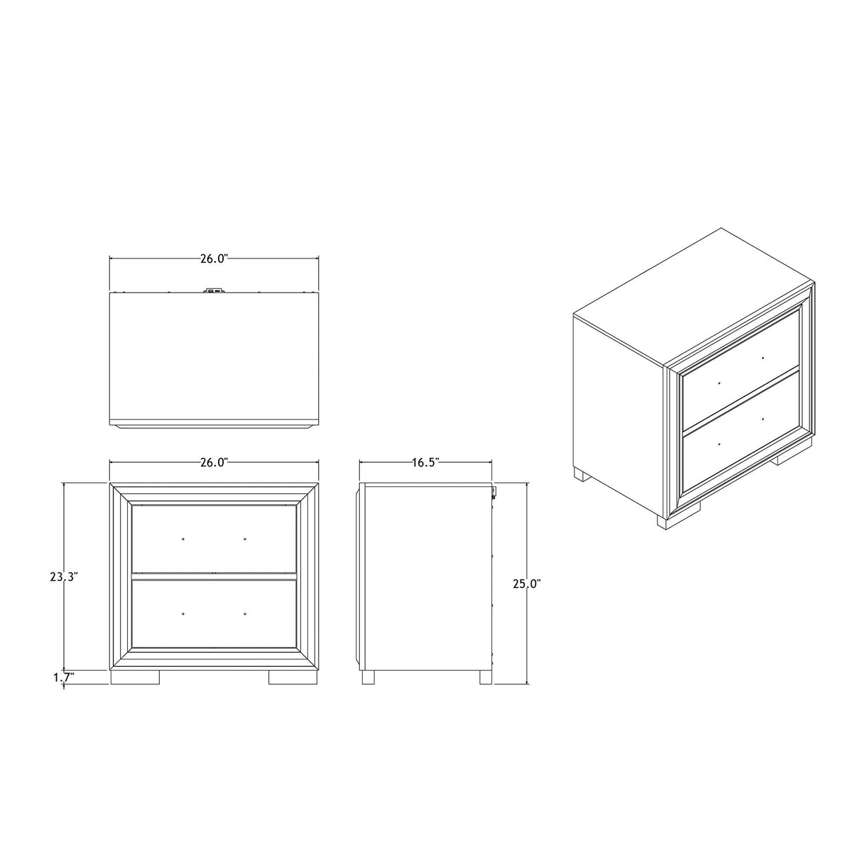 Accent nightstand gray with two drawers, sleek modern finish by HouseOfZazla on Tampa Home & Garden Store