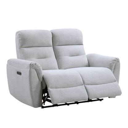 Power motion reclining loveseat gray chenille with USB port on left arm by HouseOfZazla on Tampa Home & Garden Store