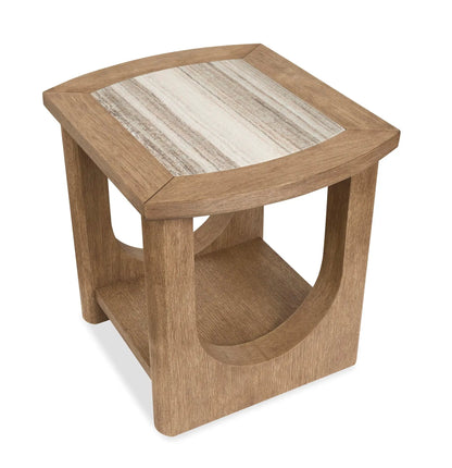 Bradford Rectangular End Table in warm oak with striped inlay by Unique Piece Furniture on Tampa Home & Garden Store