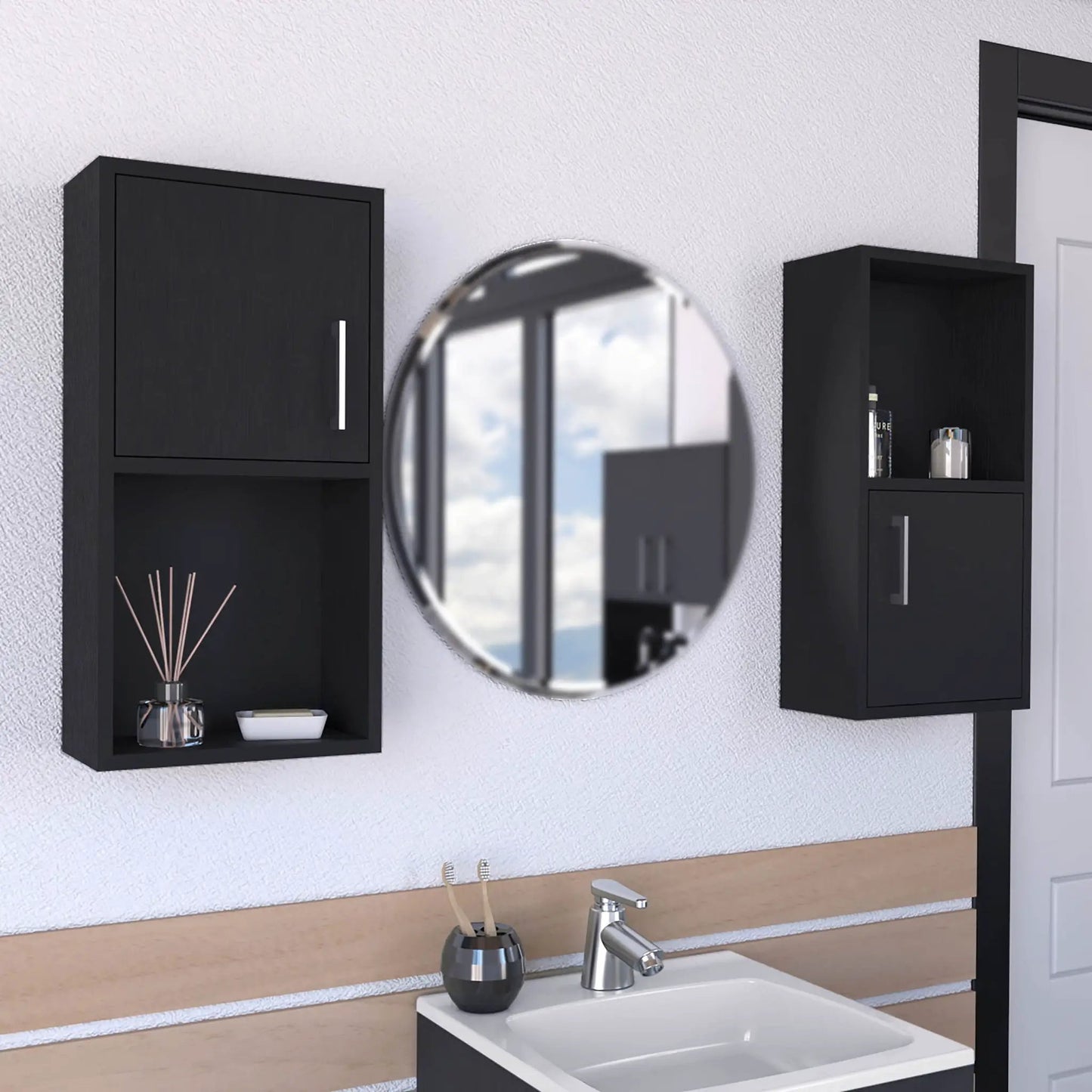 Wall Mounted Bathroom Medicine Cabinet Black
